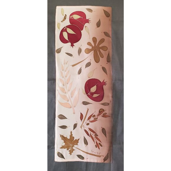 Edna Ron Hand painted Judaica Gift Bread Cover Shabat Shalom Challah Cover Silk - Picture 8 of 8